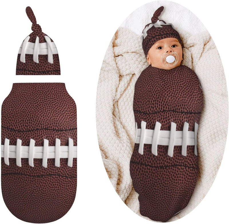 Figtihw Football Swaddle Blankets Newborn Receiving Blanket Baby Swaddle Wrap Soft Sleeping Sack for Baby Girls Boys - Image 1